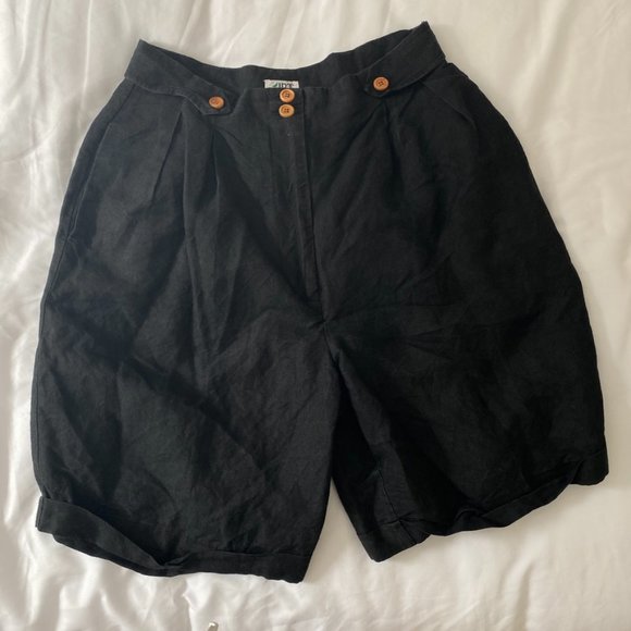 Vintage Linen High Waisted Club Shorts - Picture 6 of 7